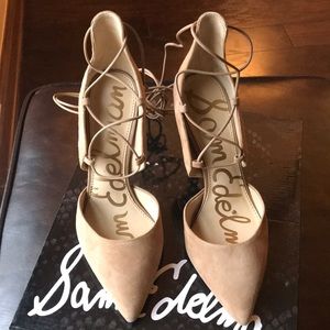 Sam Edelman suede wrap pump